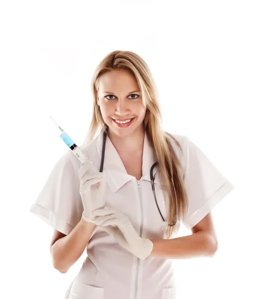 Lächelnder Arzt mit Stethoskop. — Stockfoto