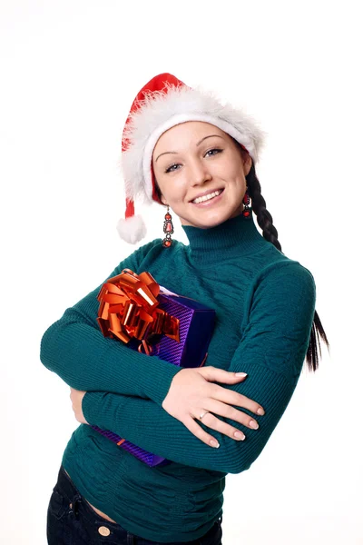 Boże Narodzenie kobieta uśmiechając się. — Zdjęcie stockowe