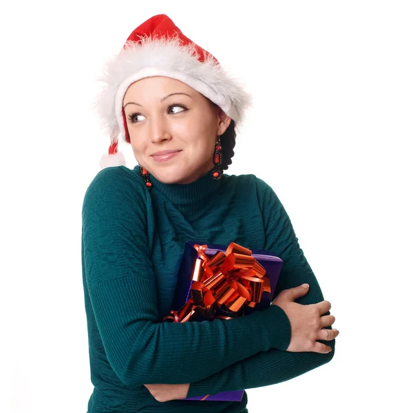Weihnachtsfrau lächelt — Stockfoto