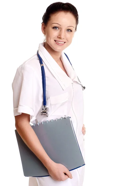 Smiling doctor with stethoscope Royalty Free Stock Images