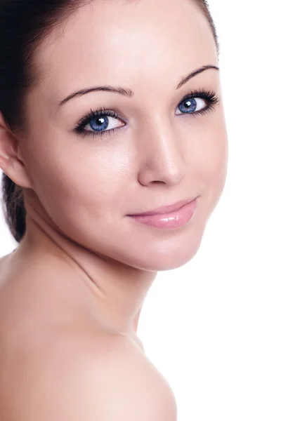 Vrouw met gezondheid huid van gezicht — Stockfoto