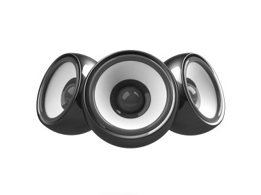 Black audio system isolated clipart