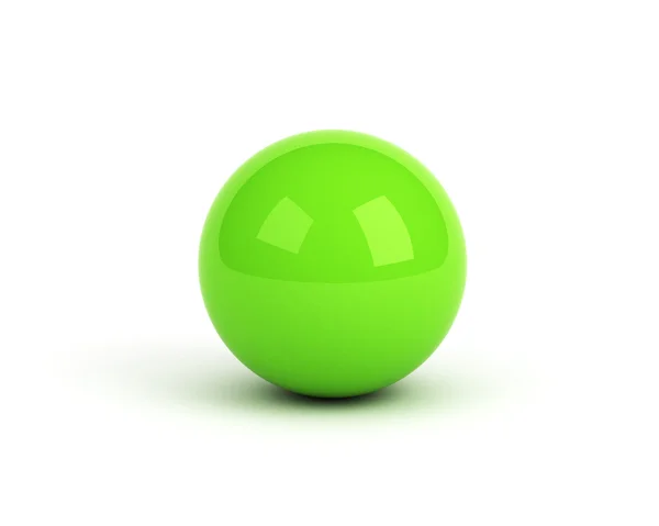 Bola verde sobre branco — Fotografia de Stock