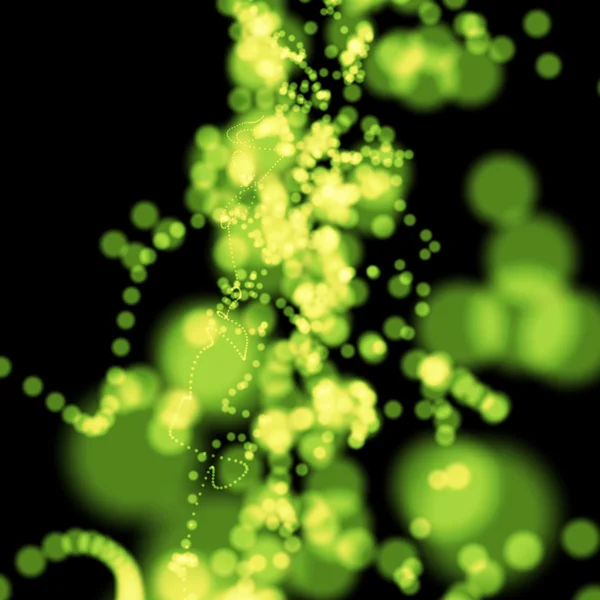 Parlak yeşil ışık halkaları — Stok fotoğraf
