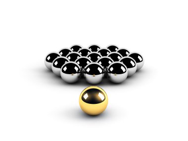 Golden sphere leadership conception clipart