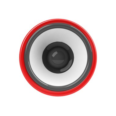 Red loudspeaker isolated clipart