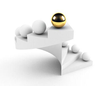 Golden sphere leadership conception clipart