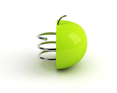 Artificial apple. technological concept clipart