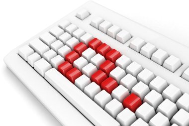 Keyboard with question-mark clipart