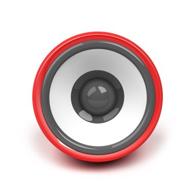 Red speaker over white background clipart