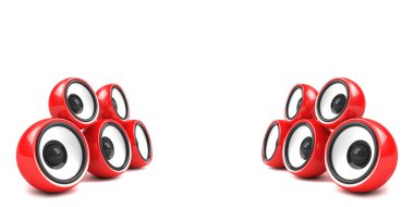 Red stylish stereo system clipart