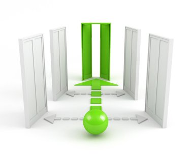 Straight green way to success clipart