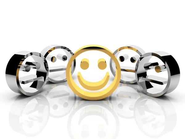 Stock image Gold smiley leadership concept