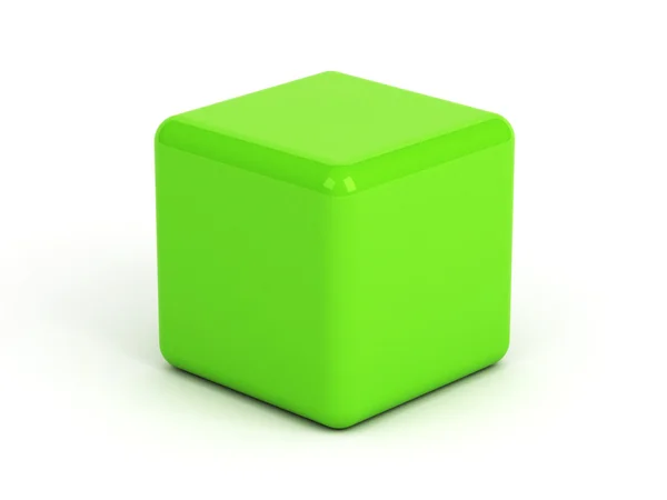Caixa verde sobre branco — Fotografia de Stock