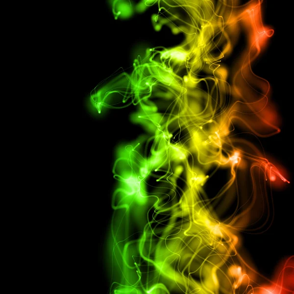 波浪抽象五颜六色的背景黑烟 — 图库照片