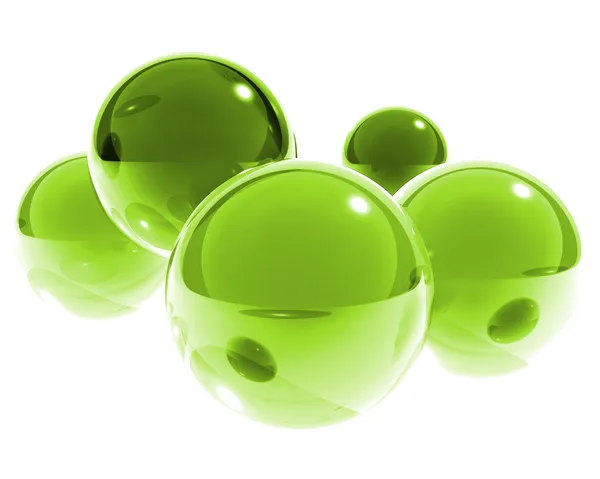 Ljusa gröna glaskulor — Stockfoto