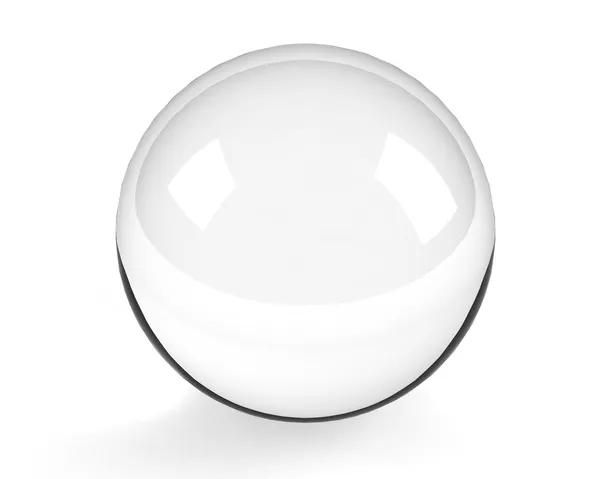 Sphère en verre sur le blanc — Photo