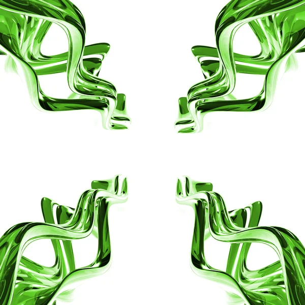 Green glass kaleidoscope — Stock Photo, Image