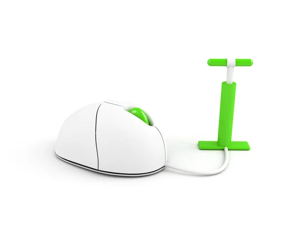 Zelená čerpadlo myš — Stock fotografie