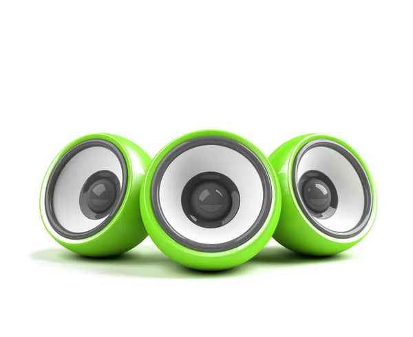 Zelený stylový audio systém front — Stock fotografie