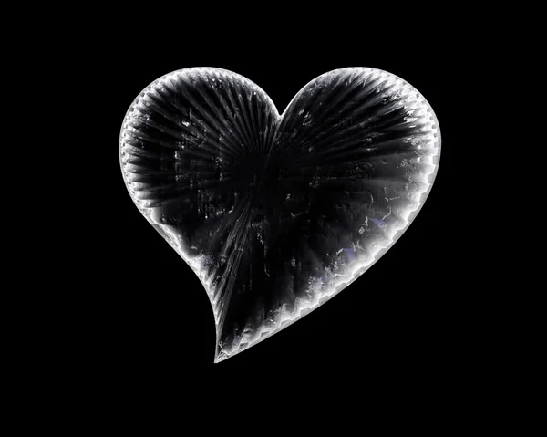 Icy heart in the dark — Stock Photo, Image