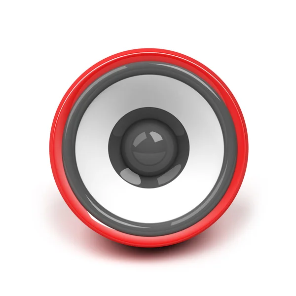 白い背景の上に赤いスピーカー — ストック写真