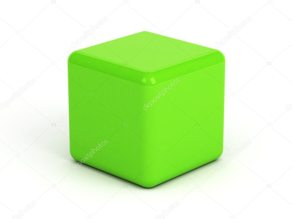Green box over white