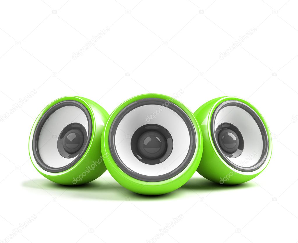 Green stylish audio system front