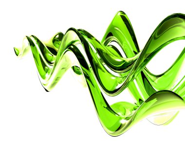 Thin bright green glass waves clipart