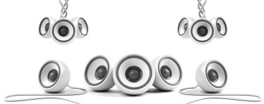 White stylish high-power stereo system clipart