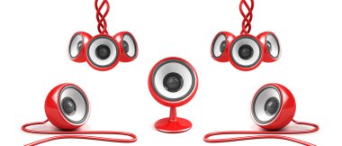 Red futuristic audio system clipart