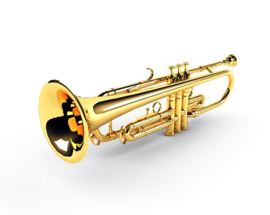 Trumpet on the white clipart