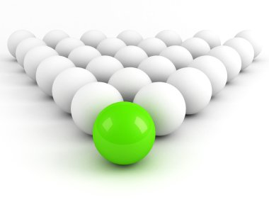 Bright green sphere leadership concept clipart