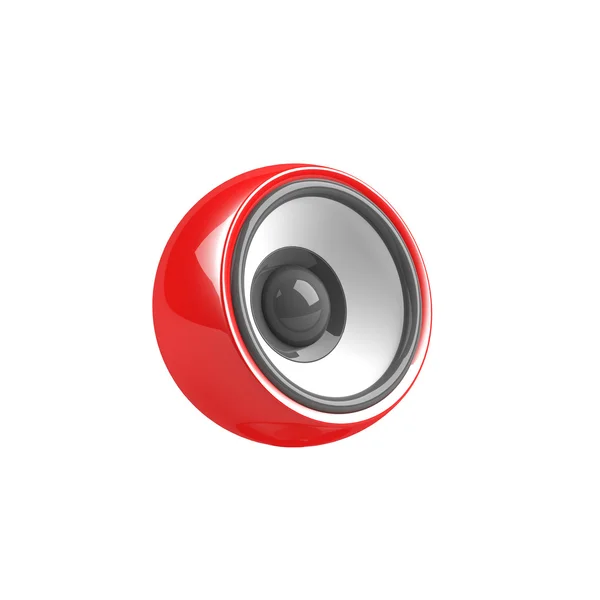 Röd högtalare isolerade — Stockfoto