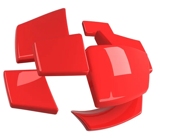 Красные сферифицированные изолированные прямоугольники — стоковое фото