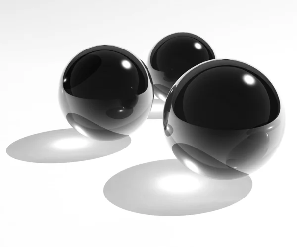 Black glass spheres — Stock Photo, Image