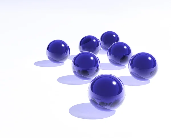 Blauwe glazen bollen — Stockfoto