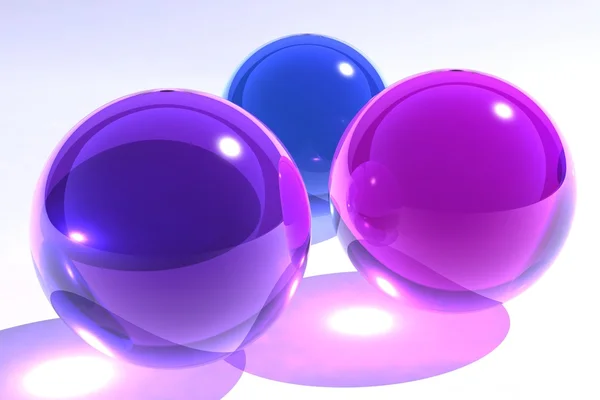 3 glass spheres — Stock Photo, Image