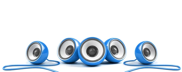 Blau stylische Stereoanlage mit Kabeln — Stockfoto