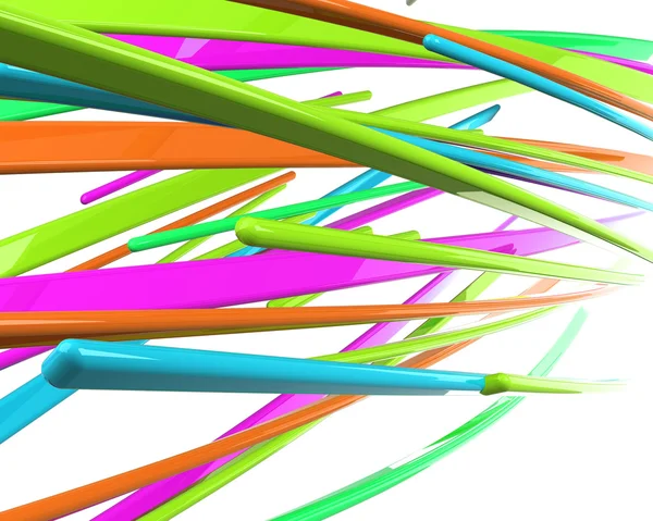 Abstracte geïsoleerde 3d veelkleurige kabels — Stockfoto