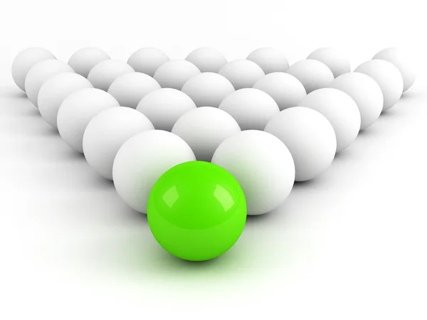 Brillante concepto de liderazgo de esfera verde — Foto de Stock