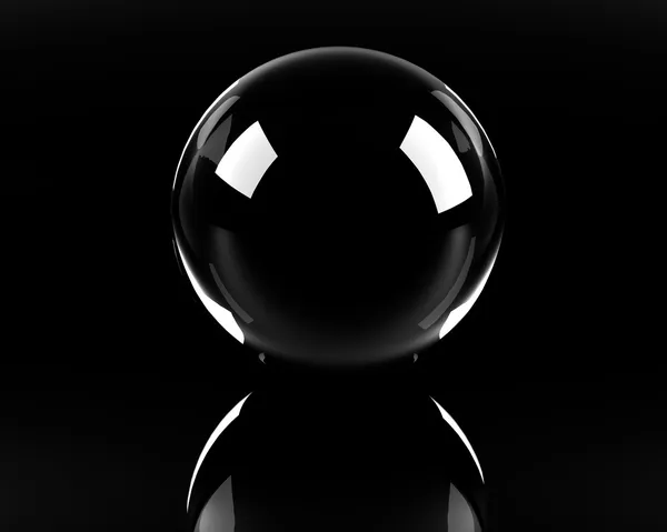 Esfera de vidrio vacía en el negro —  Fotos de Stock