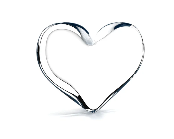 Corazón de vidrio sobre fondo blanco — Foto de Stock