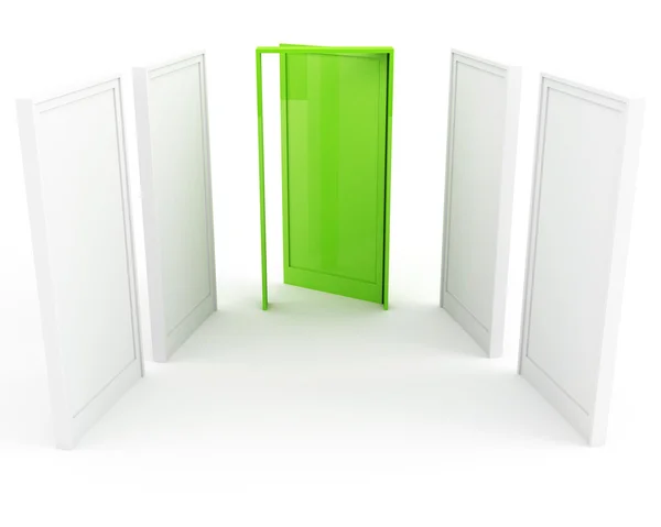 Зеленая дверь к успеху — стоковое фото
