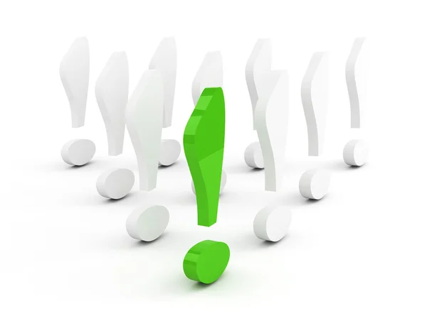 Green exclamation mark leadership — Stock Photo, Image