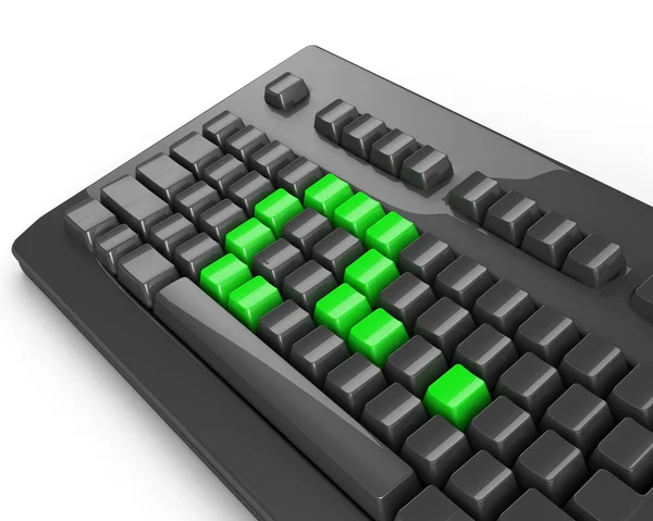Pytanie zielony klawiatury — Zdjęcie stockowe