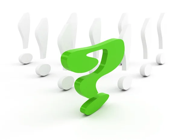 Green question-mark leadership concept — Stock Photo, Image