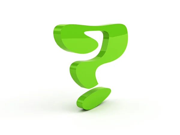 Green question-mark — Stock Photo, Image
