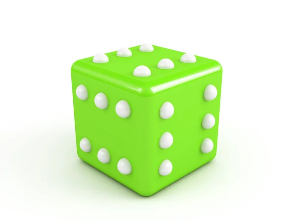 Zöld kocka győztes — Stock Fotó