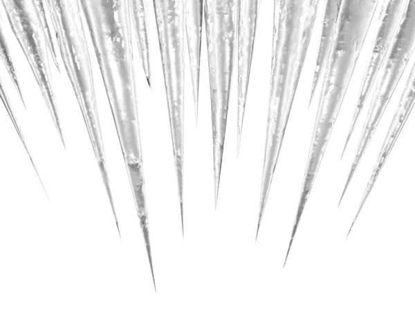 Icicles on the white centred — Stock Photo, Image